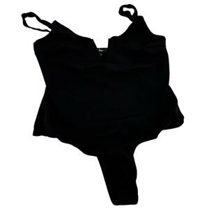 Lulus Black V-Neck Thong Bodysuit Size Large